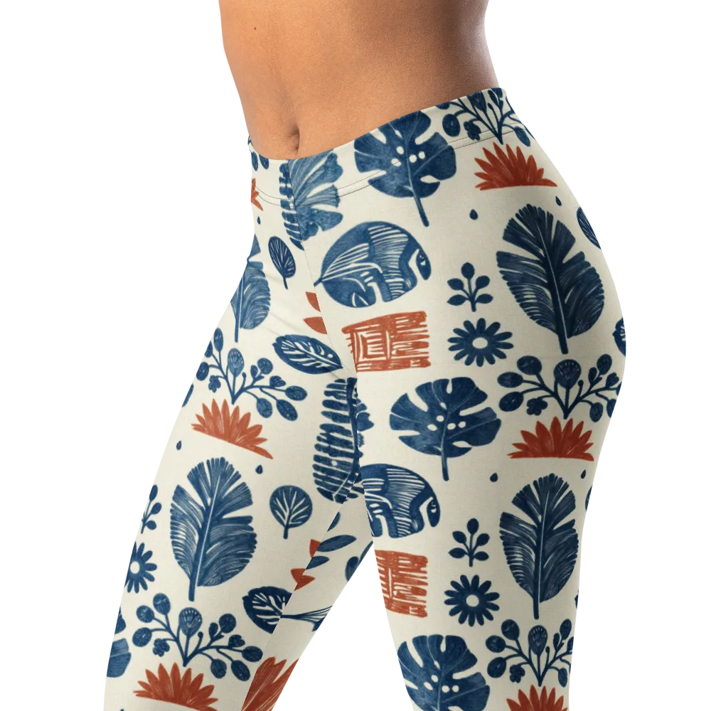 Terracotta Tides on Leggings — Left Front