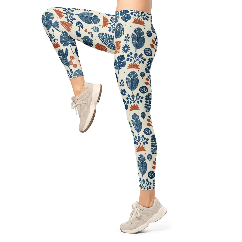 Terracotta Tides on Leggings — Left
