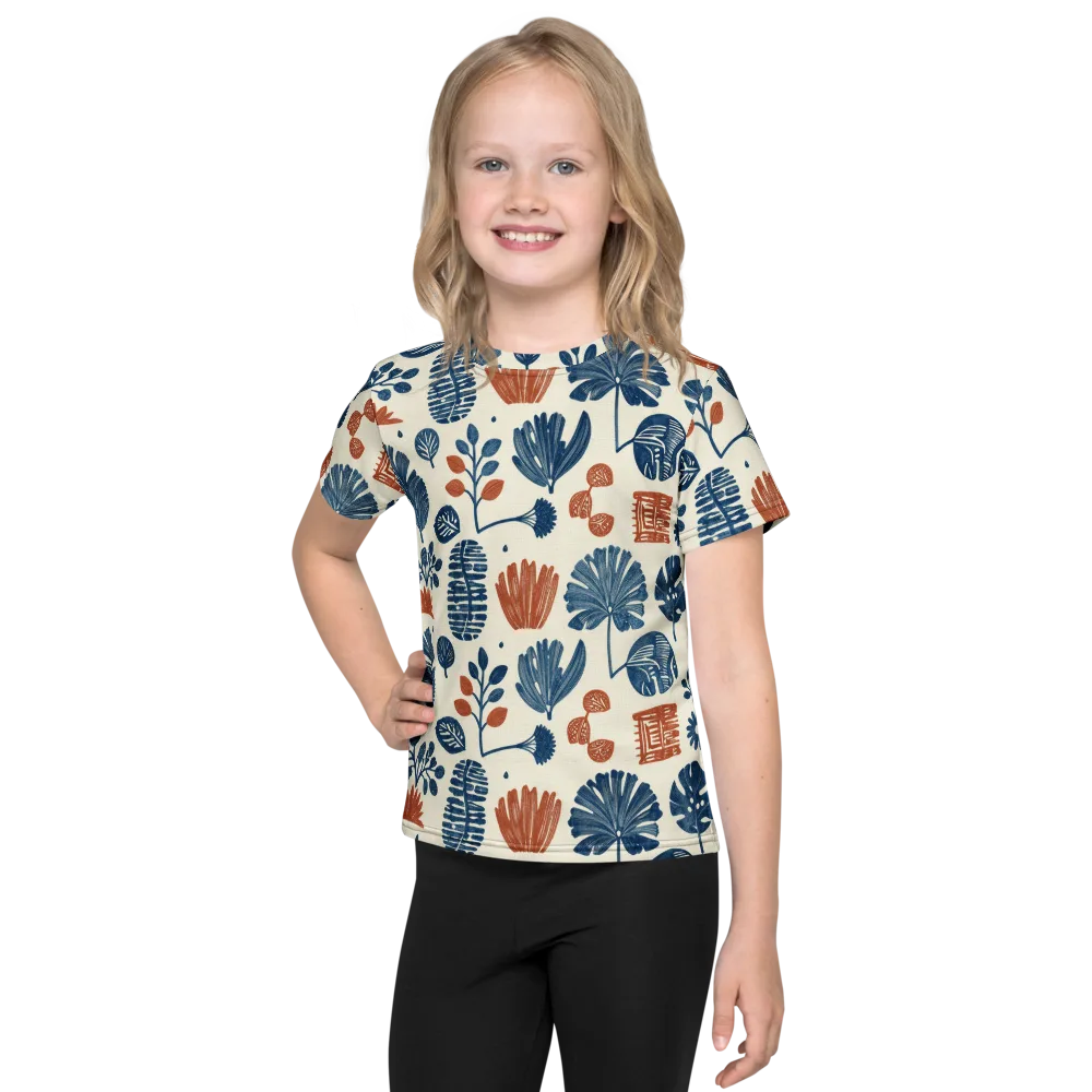 Terracotta Tides on Kids Crew Neck T-Shirt — Front