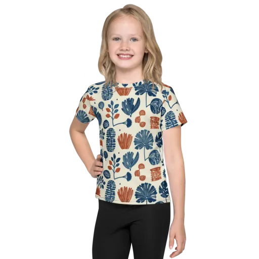 Terracotta Tides on a Kids Crew Neck T-Shirt