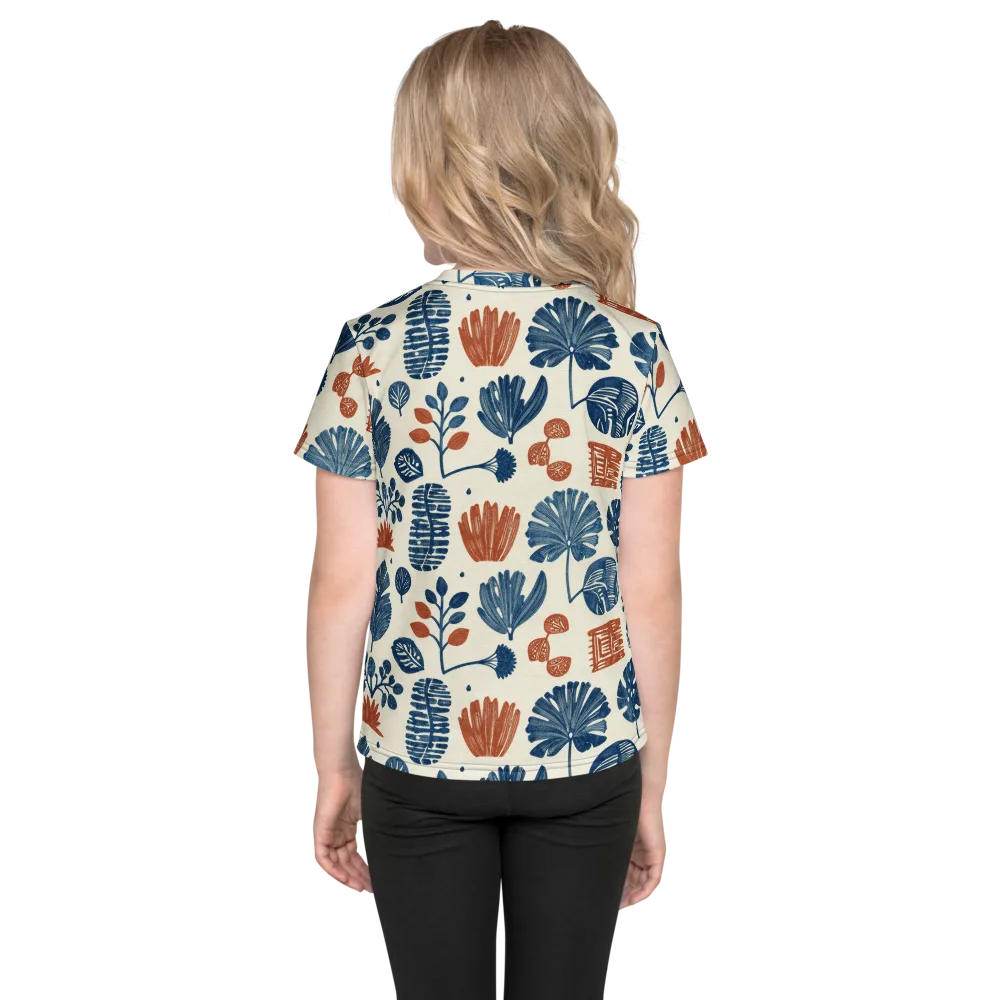 Terracotta Tides on Kids Crew Neck T-Shirt — Back