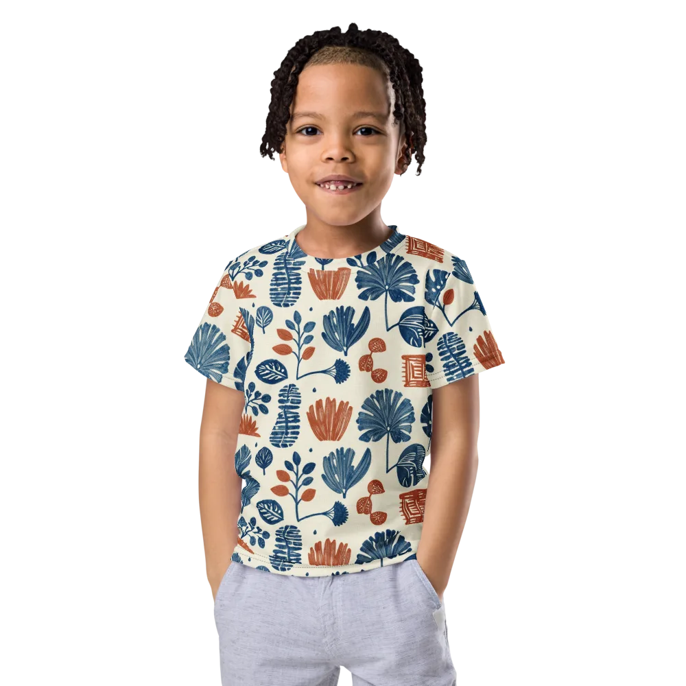 Terracotta Tides on Kids Crew Neck T-Shirt — Front