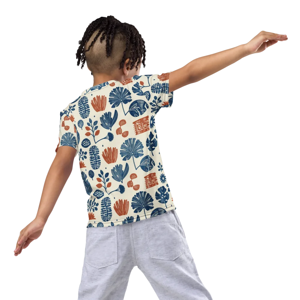 Terracotta Tides on Kids Crew Neck T-Shirt — Back