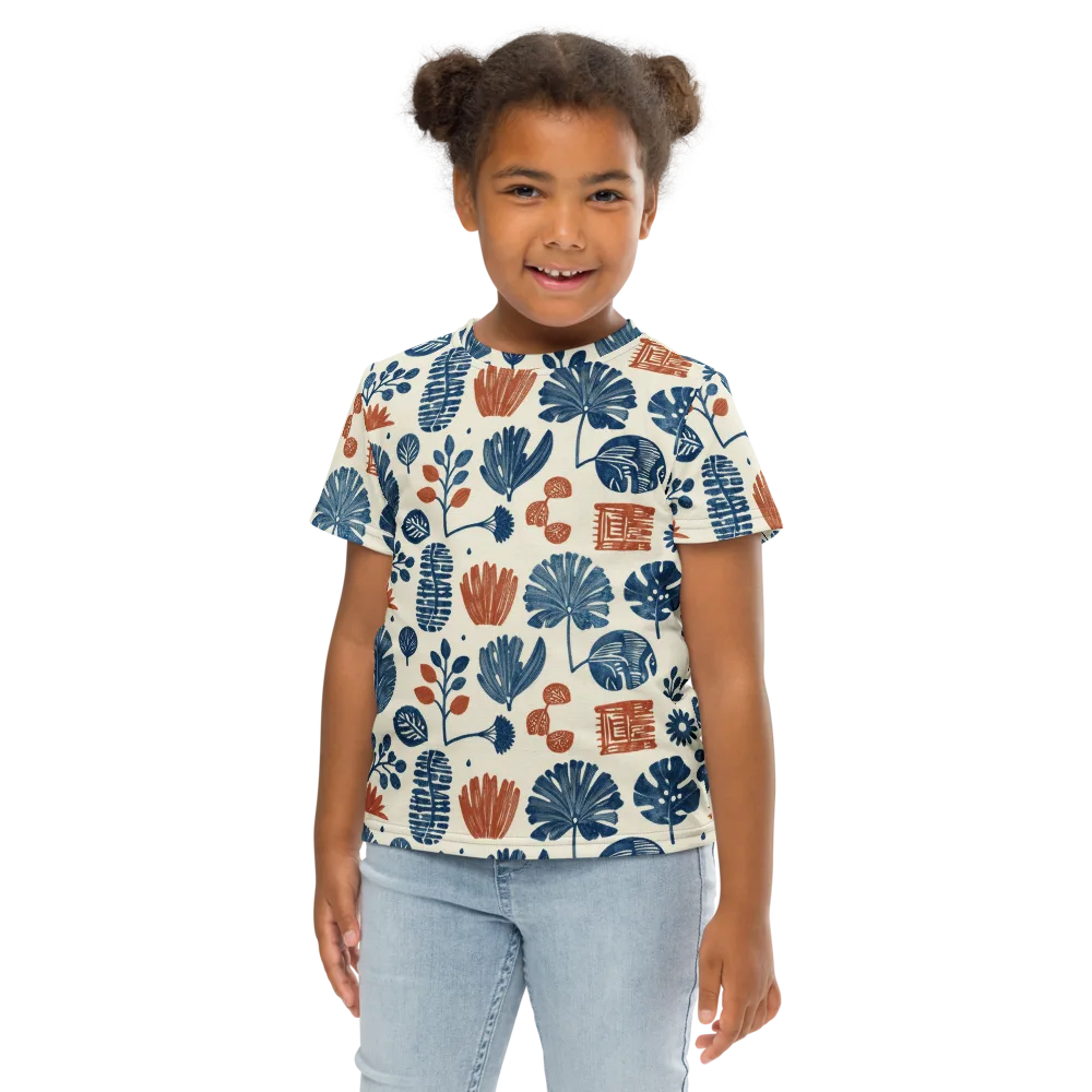 Terracotta Tides on Kids Crew Neck T-Shirt — Front