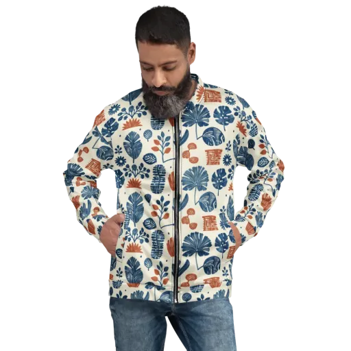 Terracotta Tides on a Bomber Jacket