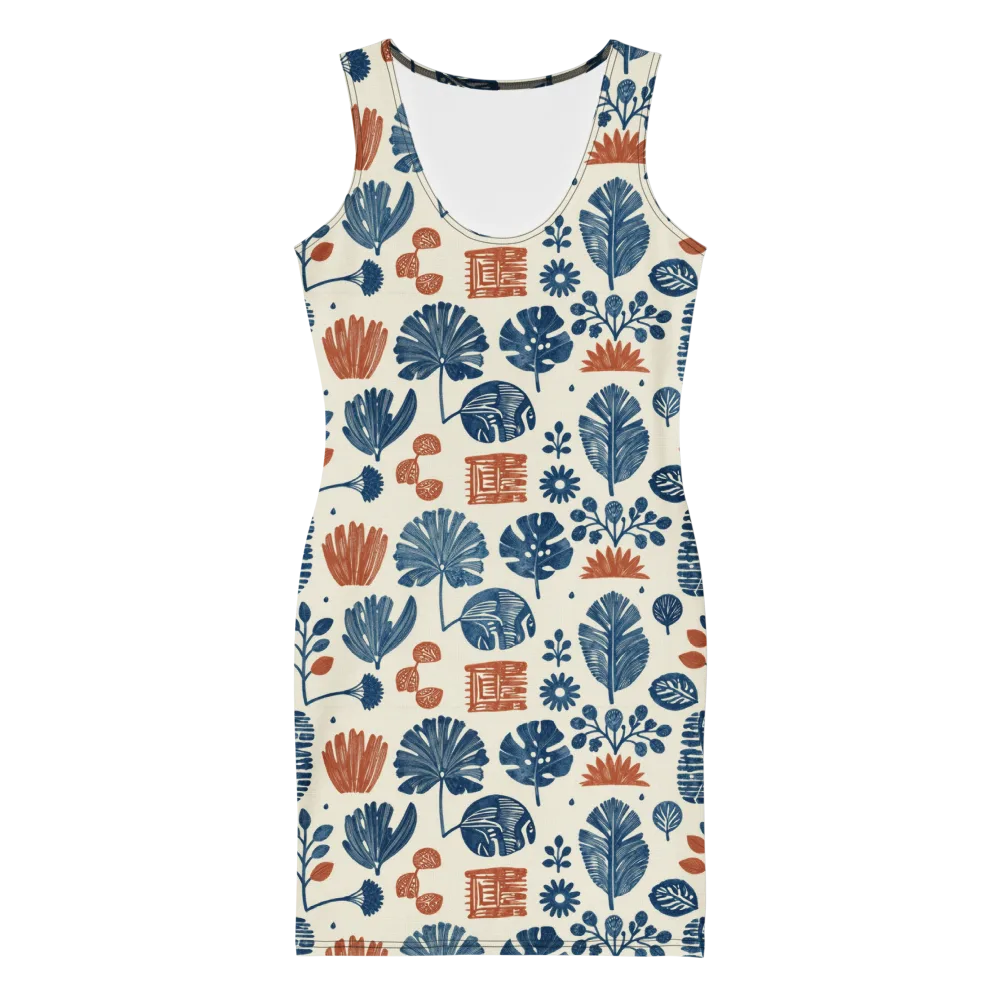Terracotta Tides on Bodycon Dress — Front