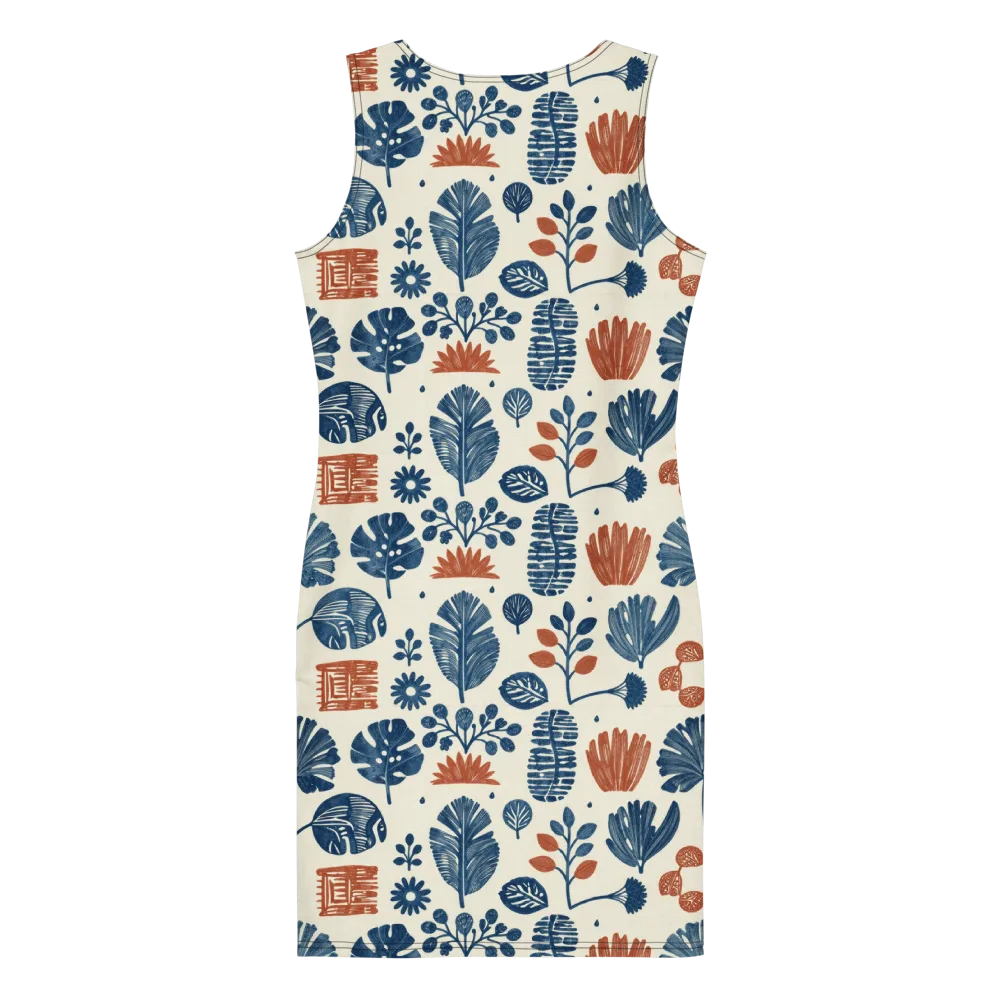 Terracotta Tides on Bodycon Dress — Back
