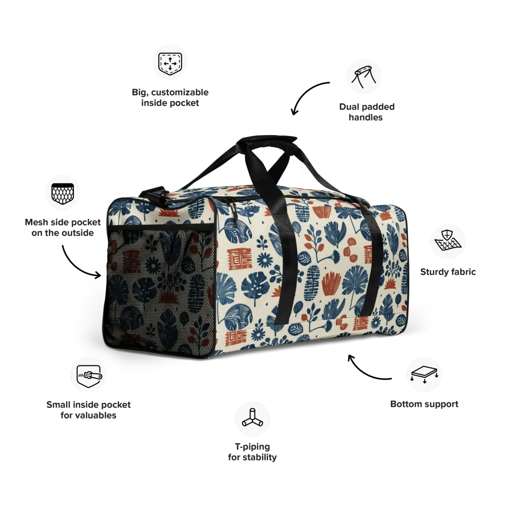 Terracotta Tides on Duffle Bag — Right Front
