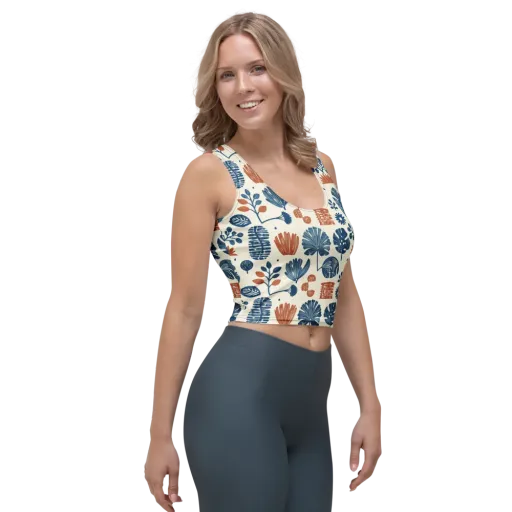 Terracotta Tides on a Crop Top