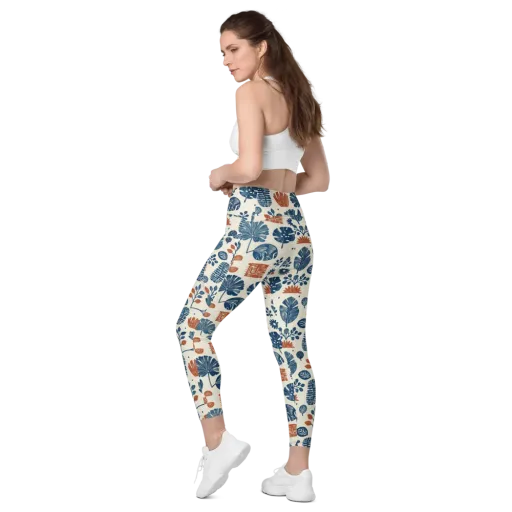 Terracotta Tides on a Leggings with Pockets