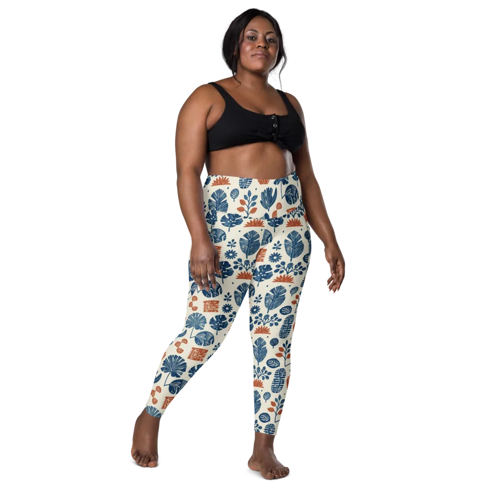 Terracotta Tides on Leggings with Pockets — Front