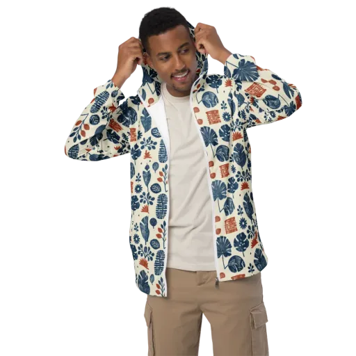 Terracotta Tides on a Men's Windbreaker
