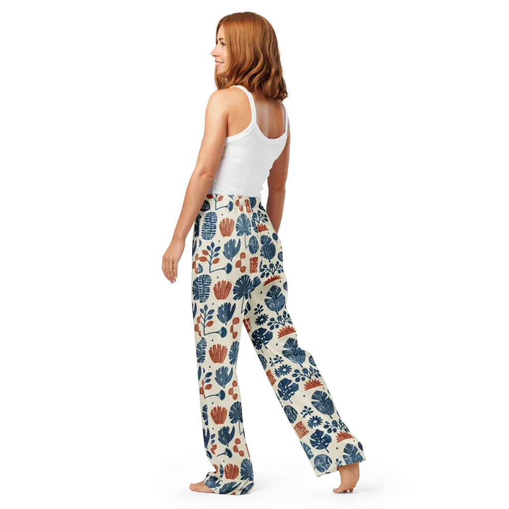 Terracotta Tides on Women's Pajama Pants — Back