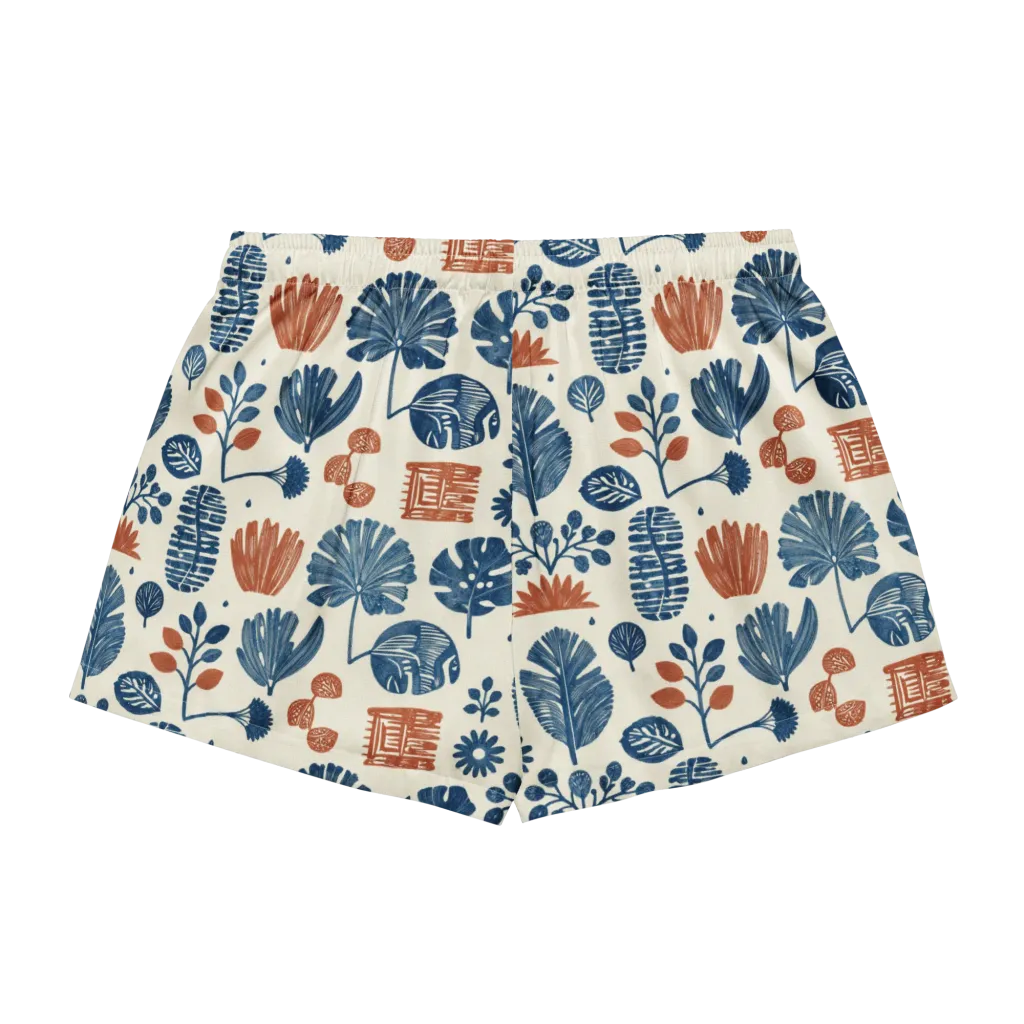 Terracotta Tides on Women's Pajama Shorts — Back
