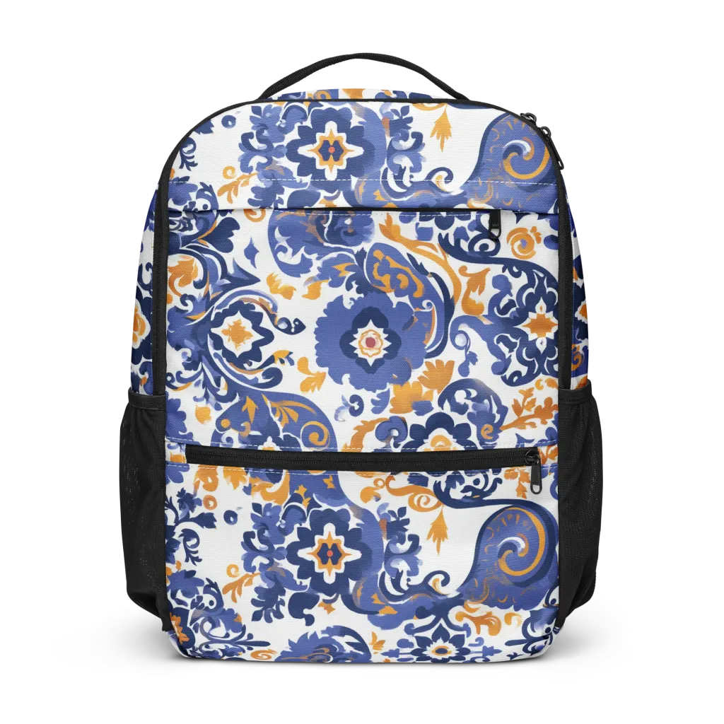 Indigo Gilded Garden on Utility Backpack — Front