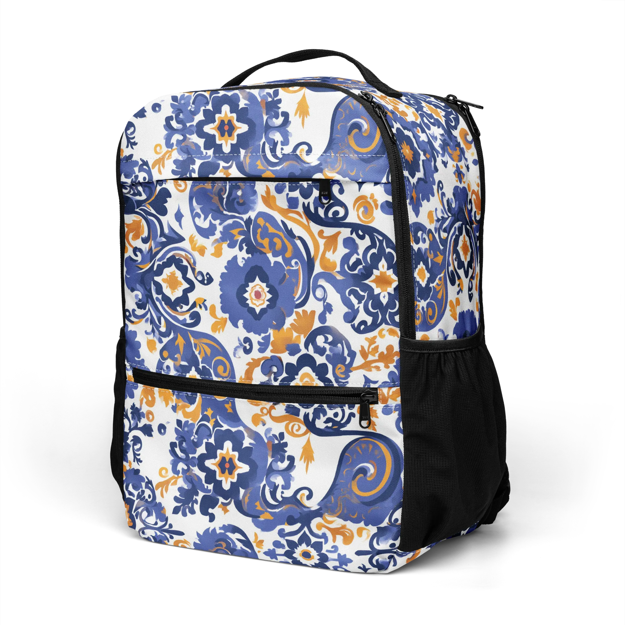Indigo Gilded Garden on Utility Backpack — Left Front