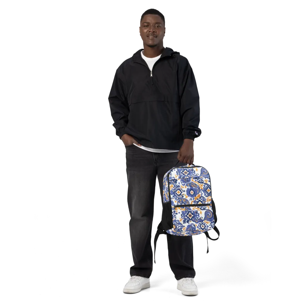 Indigo Gilded Garden on Utility Backpack — Front