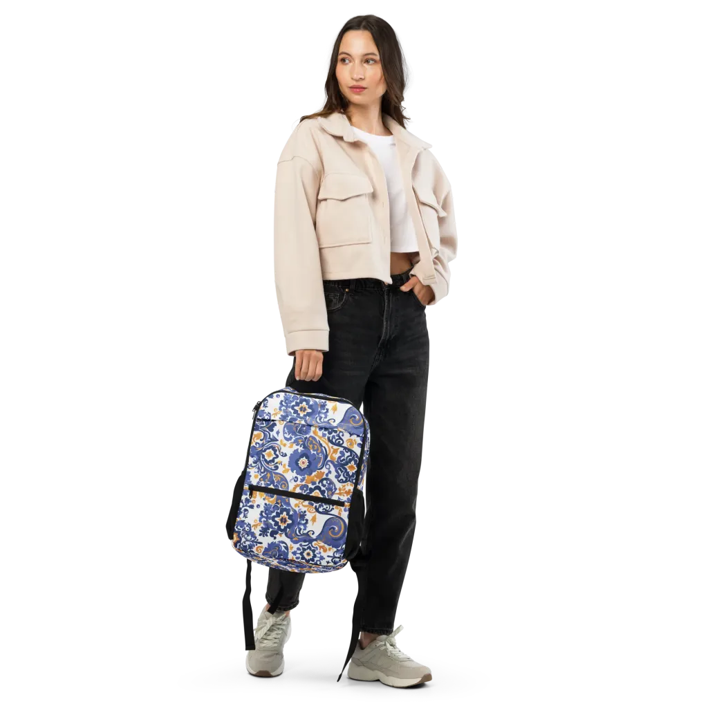 Indigo Gilded Garden on Utility Backpack — Front