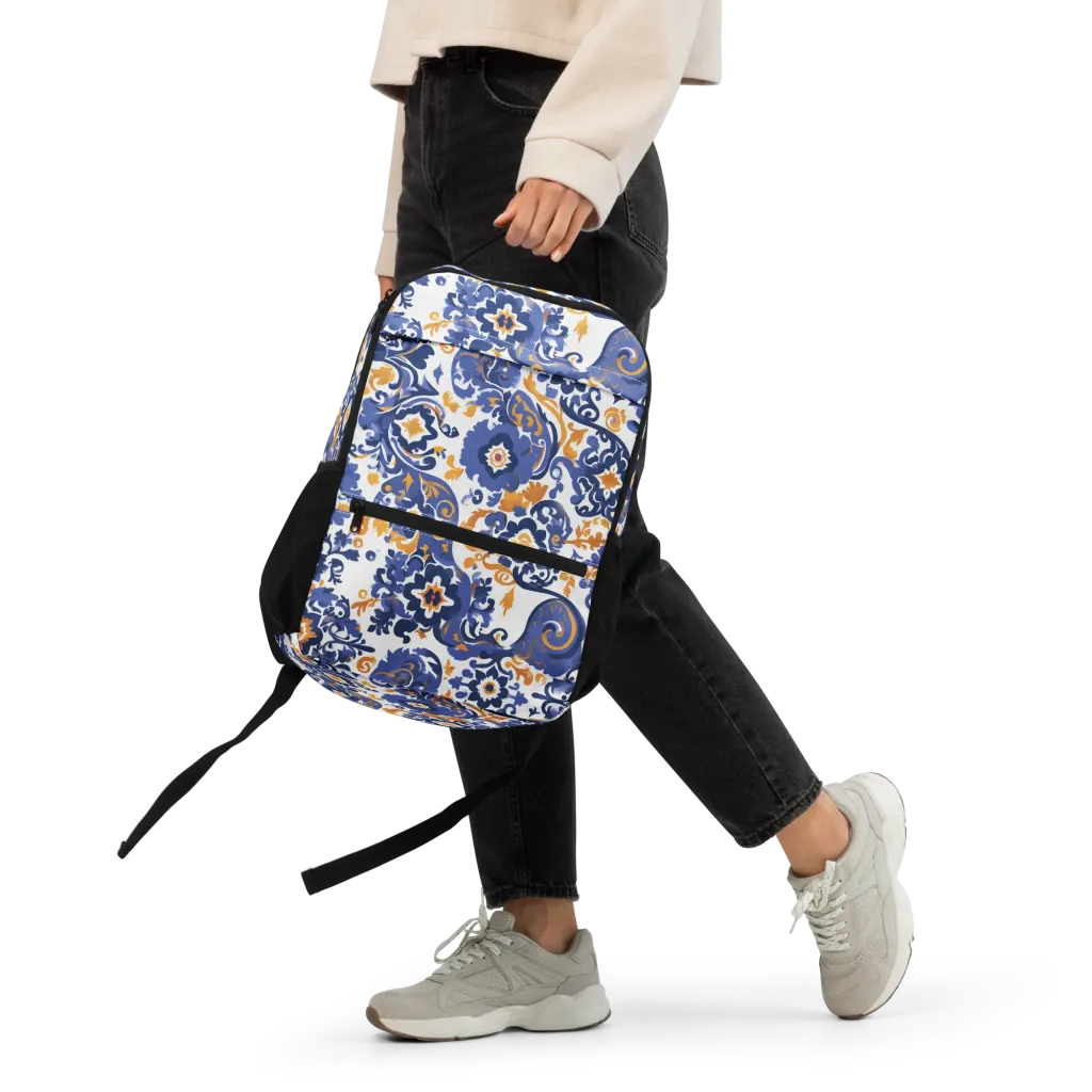 Indigo Gilded Garden on Utility Backpack — Front
