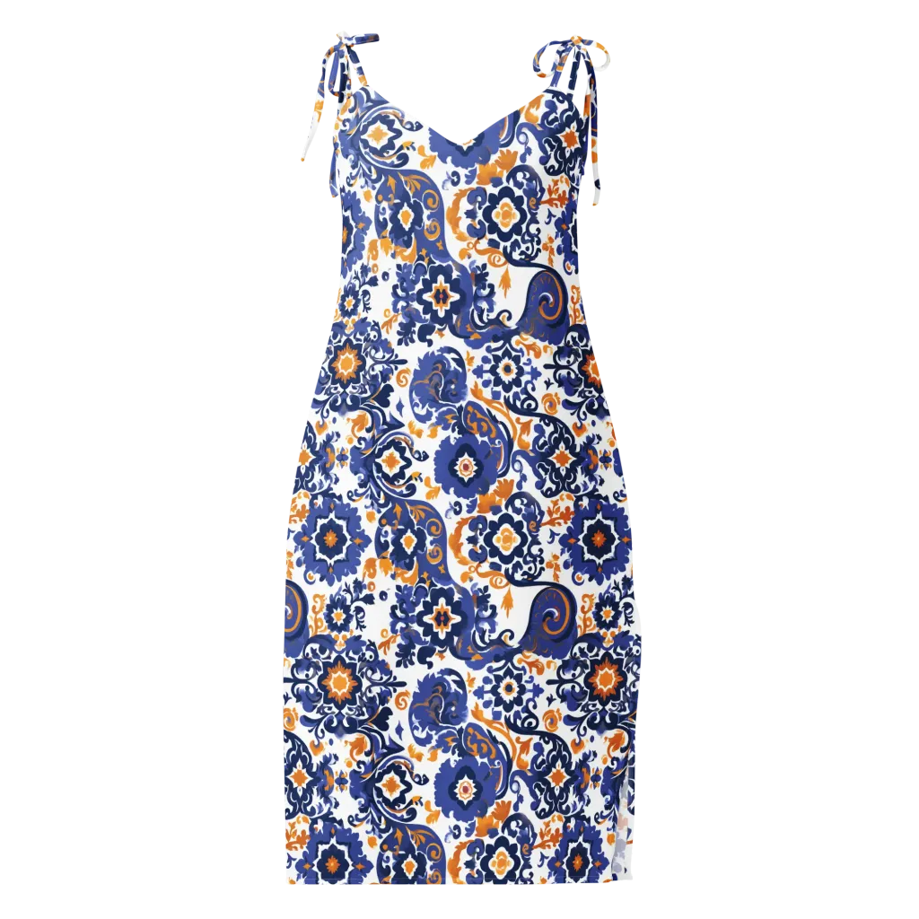 Indigo Gilded Garden on Slip Dress — Front