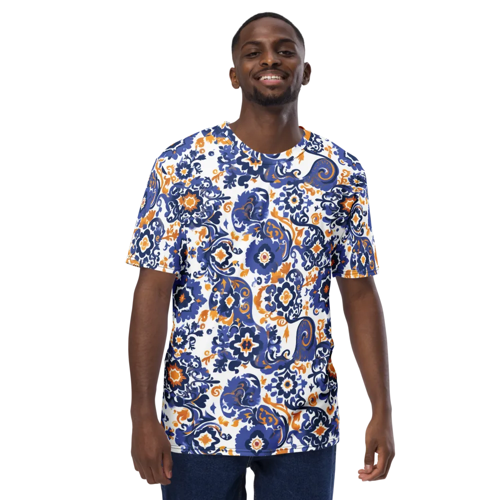 Indigo Gilded Garden on Men's Crew Neck T-Shirt — Front