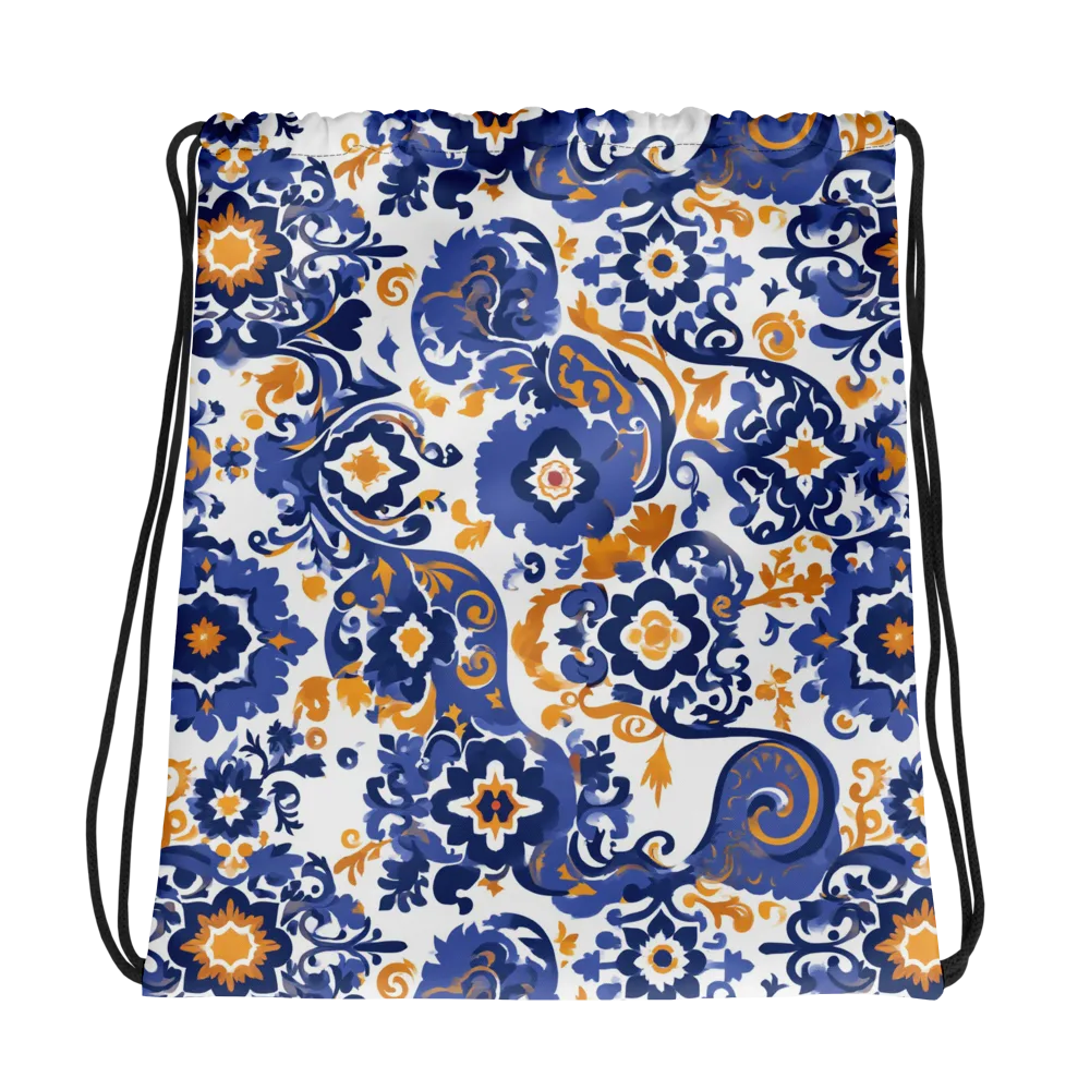 Indigo Gilded Garden on Drawstring Bag — Photo