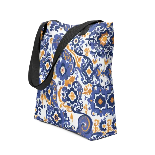 Indigo Gilded Garden on a Tote Bag