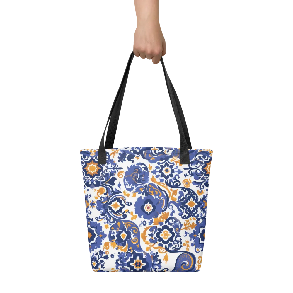 Indigo Gilded Garden on Tote Bag — Front