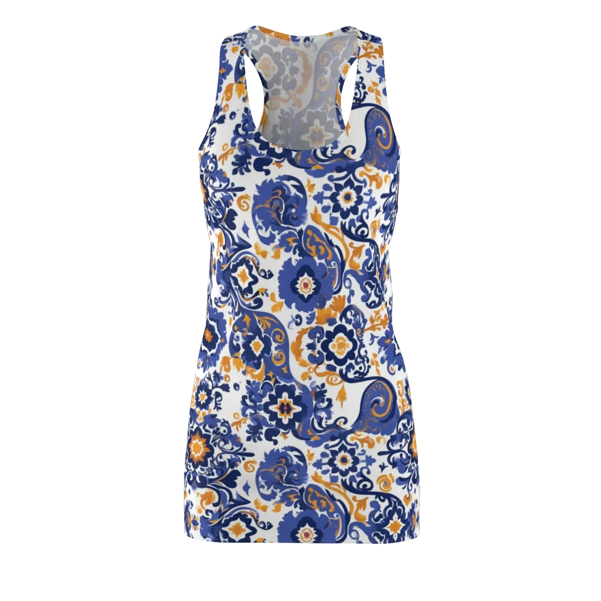 Indigo Gilded Garden on Racerback Dress — Front