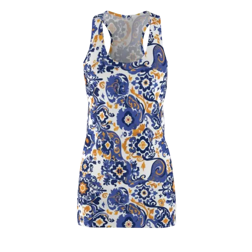 Indigo Gilded Garden on a Racerback Dress