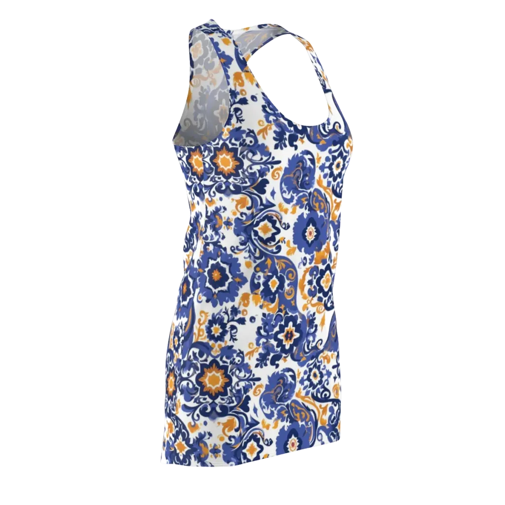 Indigo Gilded Garden on Racerback Dress — Front Side