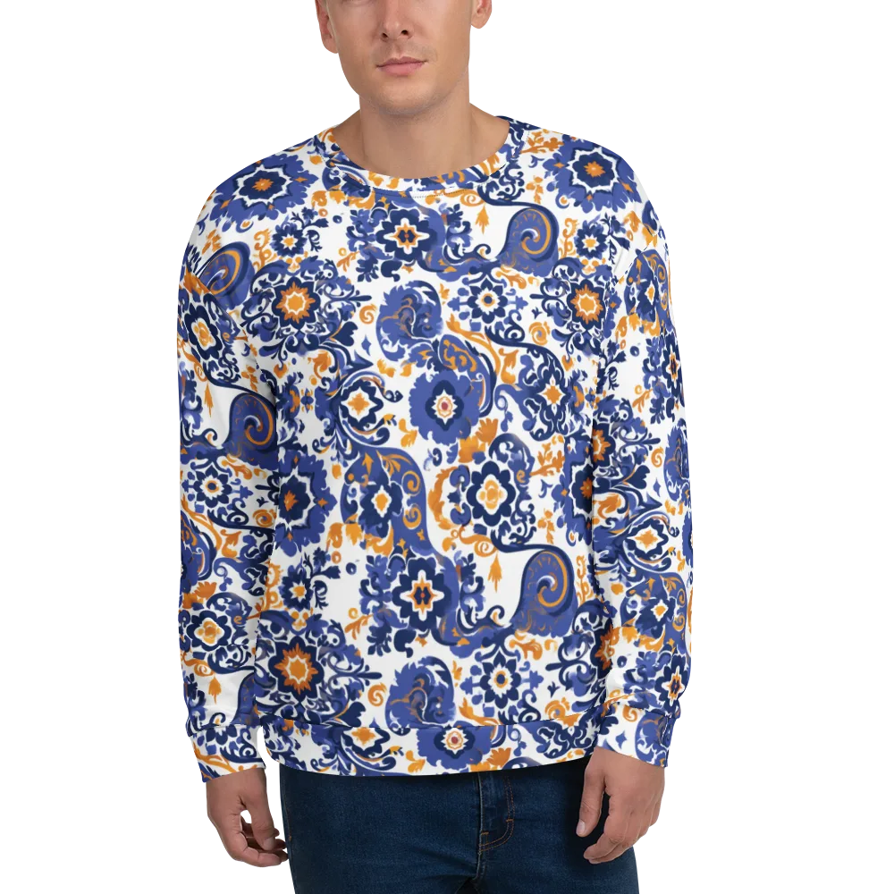 Indigo Gilded Garden on Sweatshirt — Front