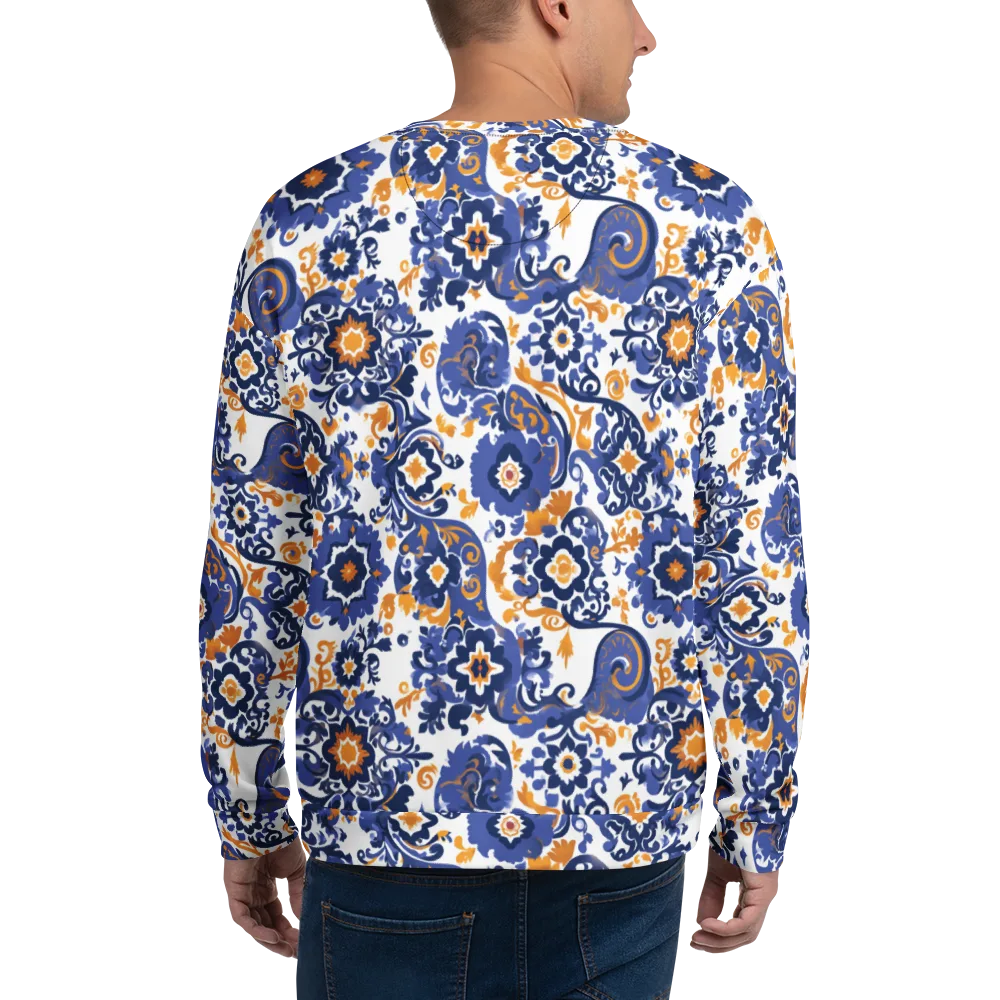 Indigo Gilded Garden on Sweatshirt — Back