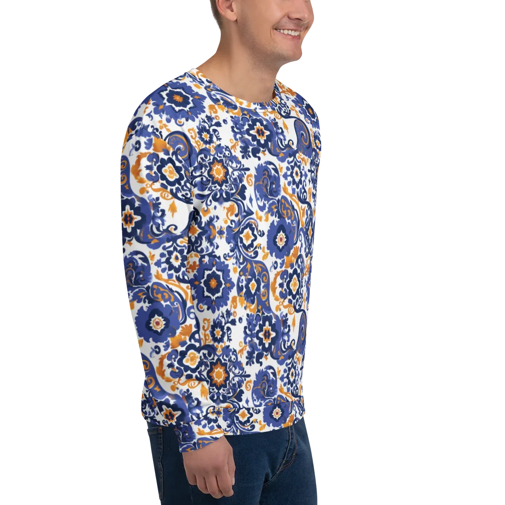 Indigo Gilded Garden on Sweatshirt — Right Front
