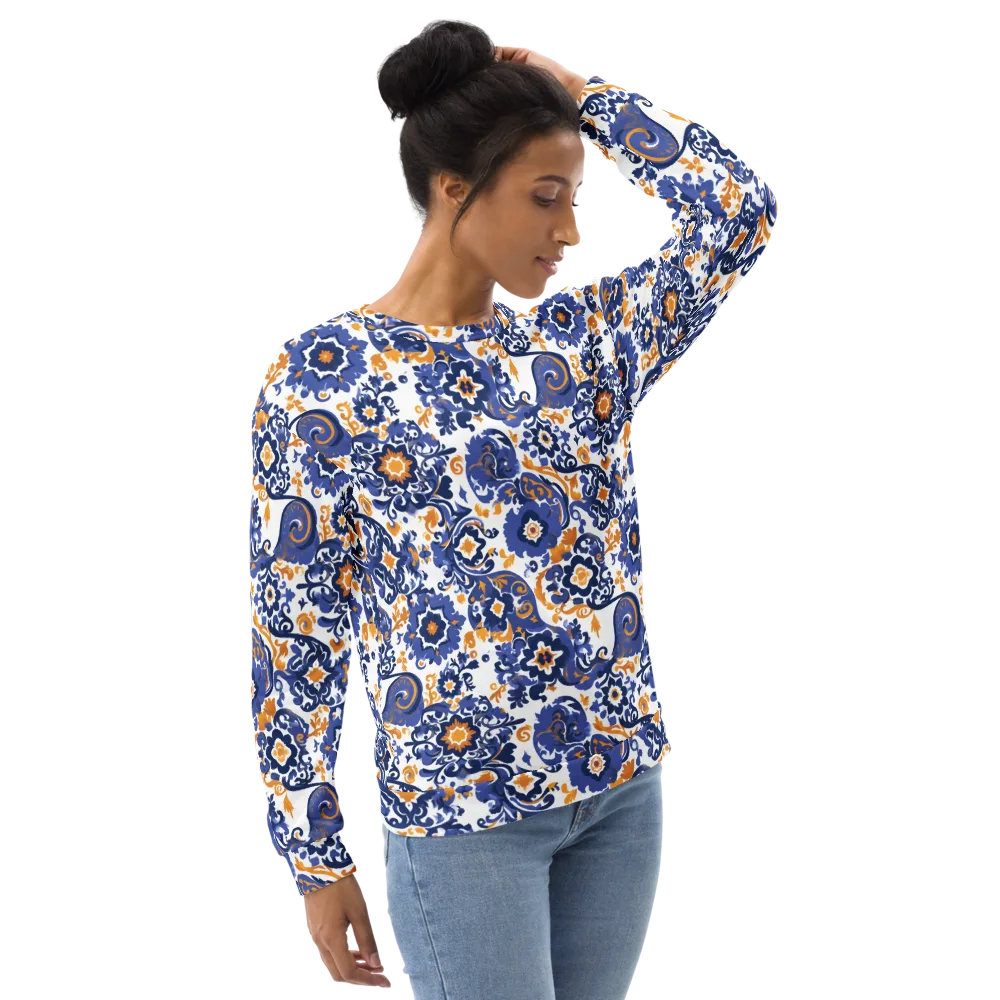 Indigo Gilded Garden on Sweatshirt — Right Front