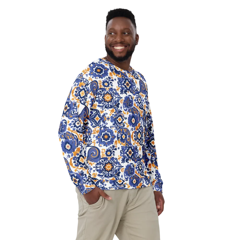 Indigo Gilded Garden on Sweatshirt — Front