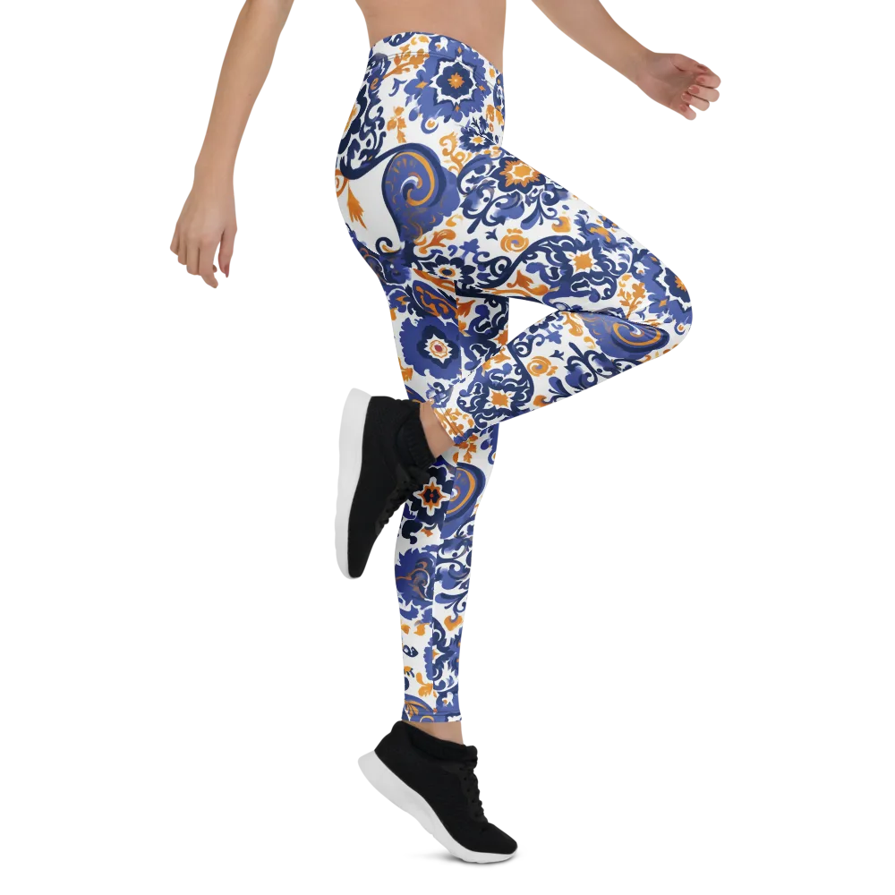 Indigo Gilded Garden on Leggings — Right