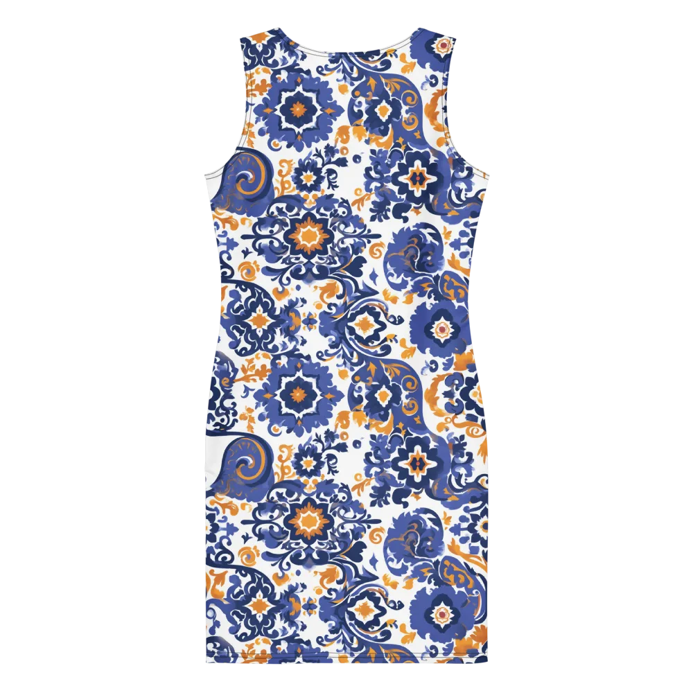 Indigo Gilded Garden on Bodycon Dress — Back