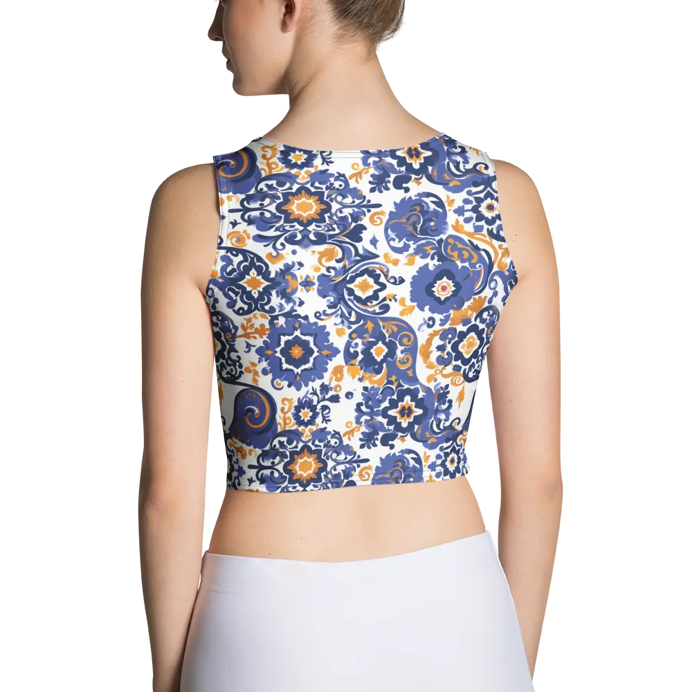 Indigo Gilded Garden on Crop Top — Back