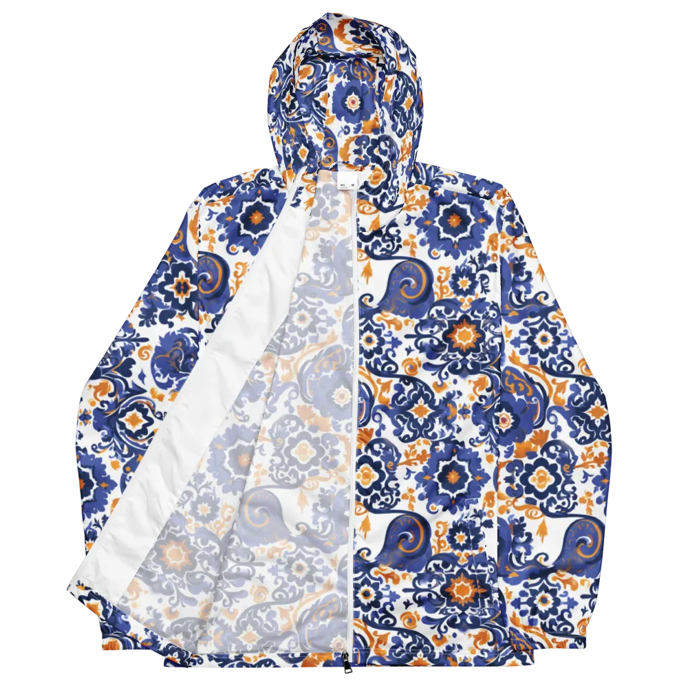 Indigo Gilded Garden on Men's Windbreaker — Front