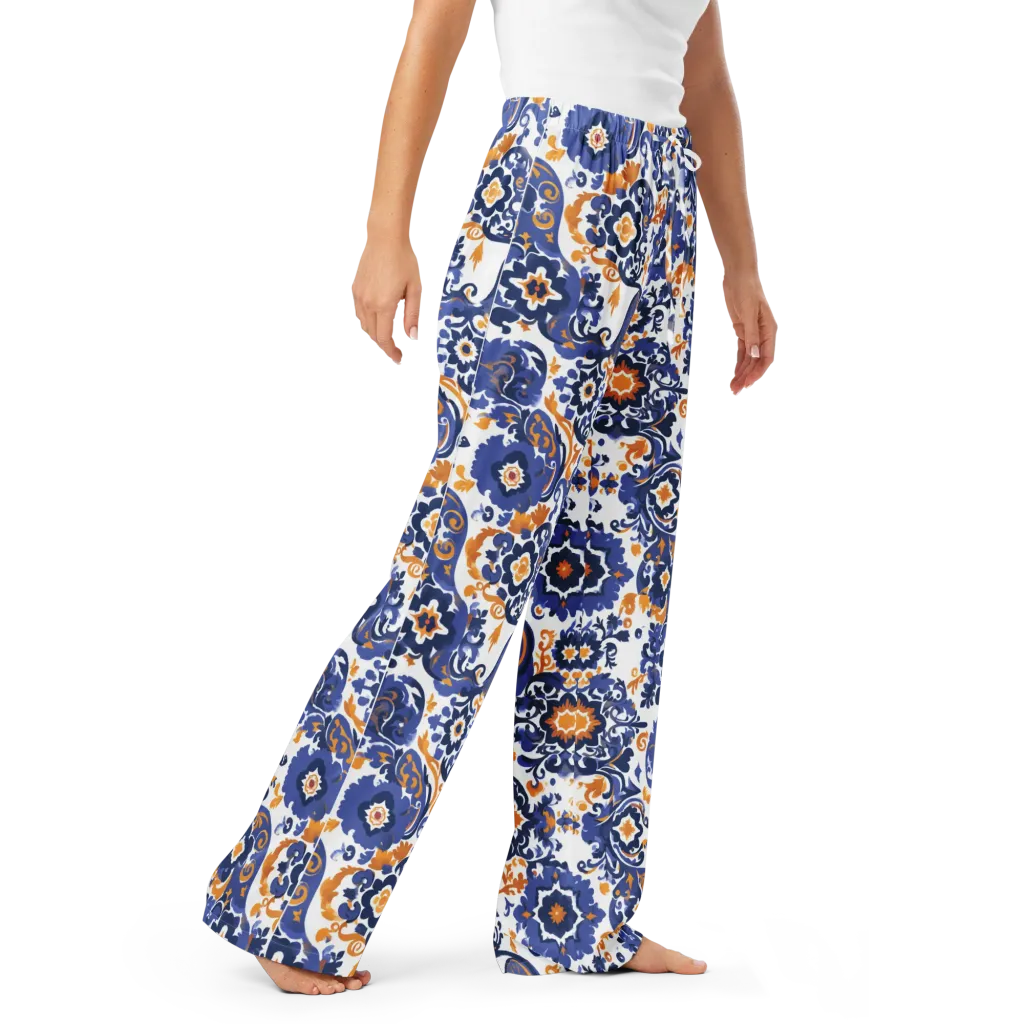 Indigo Gilded Garden on Women's Pajama Pants — Right Front