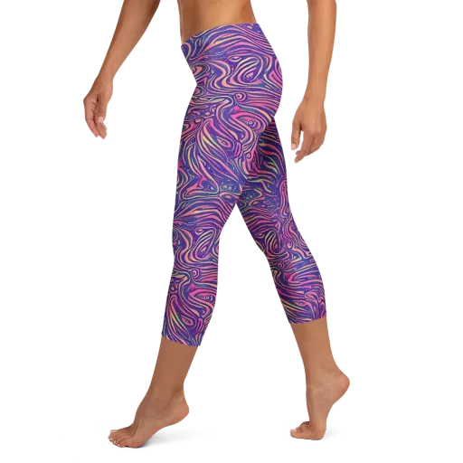 Electric Paisley on a Capri Leggings