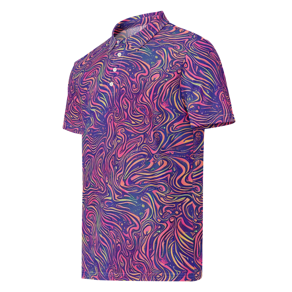 Electric Paisley on Men's Slim Fit Polo Shirt — Left Front