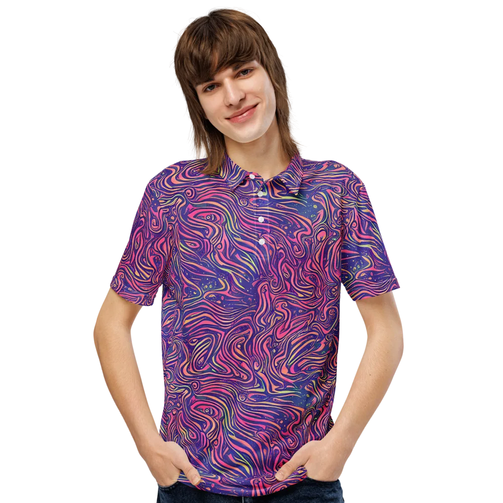 Electric Paisley on Men's Slim Fit Polo Shirt — Front