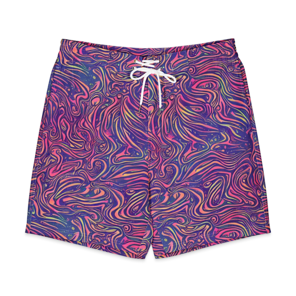 Electric Paisley on Men's Board Shorts — Front