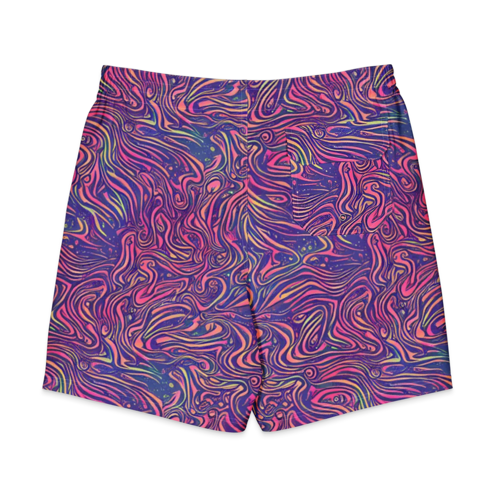 Electric Paisley on Men's Board Shorts — Back