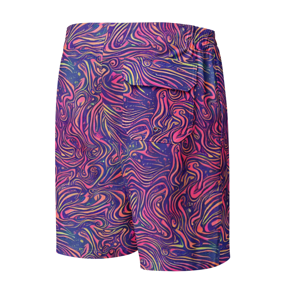 Electric Paisley on Men's Board Shorts — Back