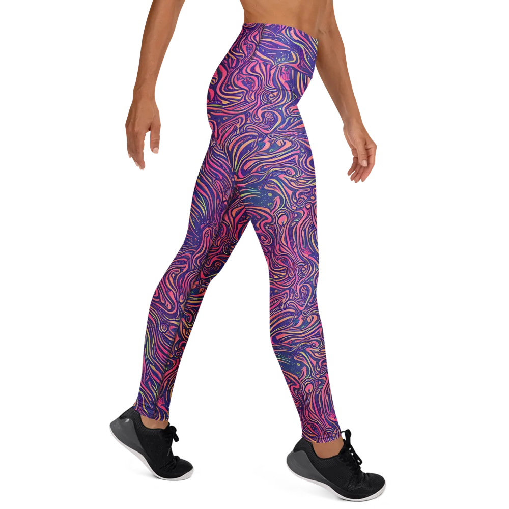 Electric Paisley on Yoga Leggings — Right