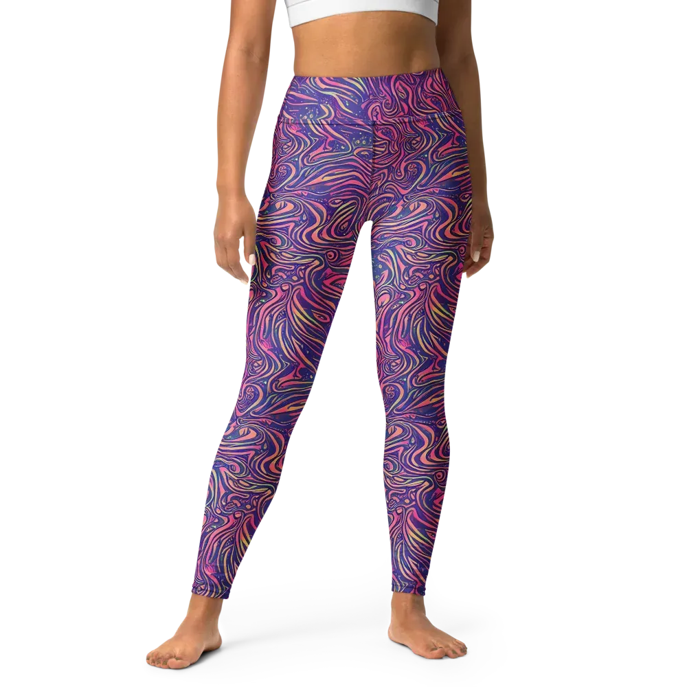 Electric Paisley on Yoga Leggings — Front
