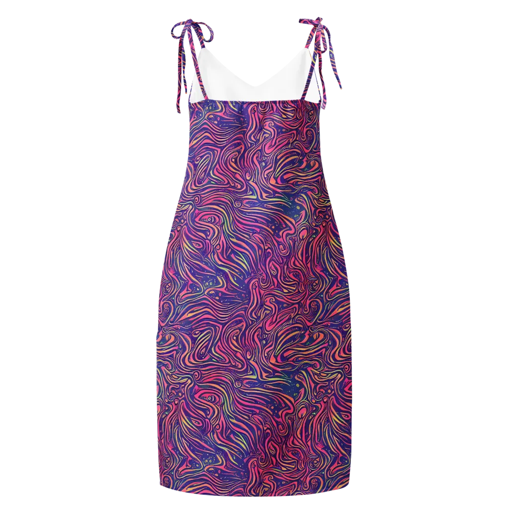 Electric Paisley on Slip Dress — Back